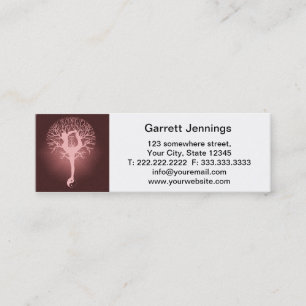 Lady doing yoga with red background. mini business card