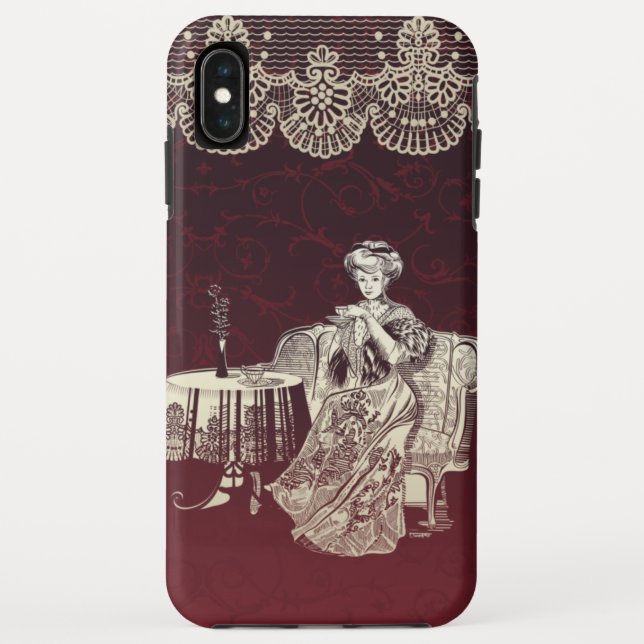 lady drinks tea Case-Mate iPhone case (Back)