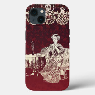 Lady drinks tea iPhone 13 case