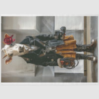 Lady Farm Cow Dressed Work Attire Decoupage