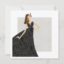 Lady Fashionista in Black Fashion Illustration