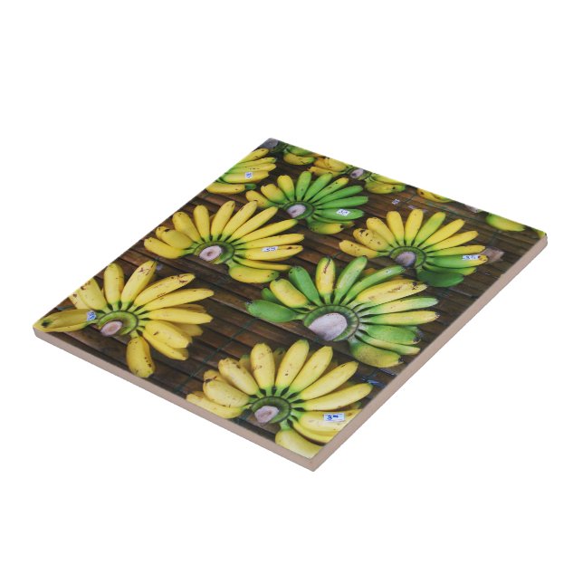 Lady Finger Bananas ~ Egg Banana (กล้วยไข่) Ceramic Tile (Side)