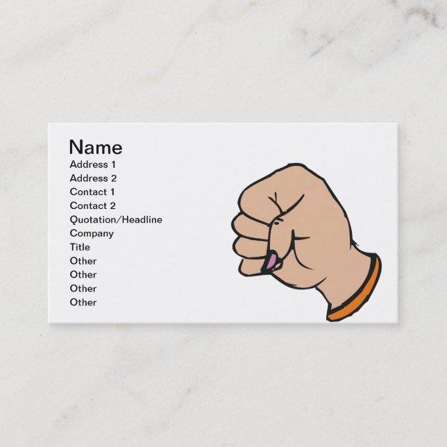 Lady Fist Business Card (Front)