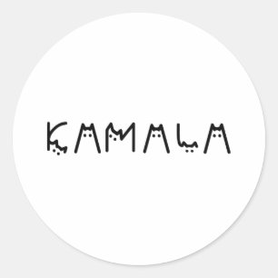 Lady For Kamala Harris 24 Kamala Cat Alphabet Lett Classic Round Sticker