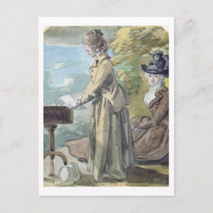 Lady Francis Scott and Lady Elliot, c.1770 (w/c ov Postcard