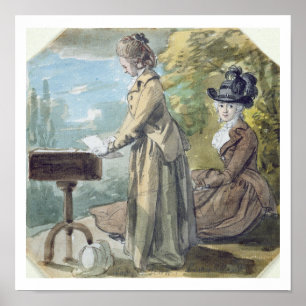 Lady Francis Scott and Lady Elliot, c.1770 (w/c ov Poster