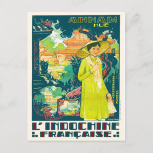 Lady from Annam Hue, Vietnam city, Asia Postcard