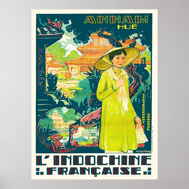 Lady from Annam Hue, Vietnam city, Asia Poster (Front)