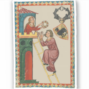 Lady Giving Gift to Suitor, 14th Century