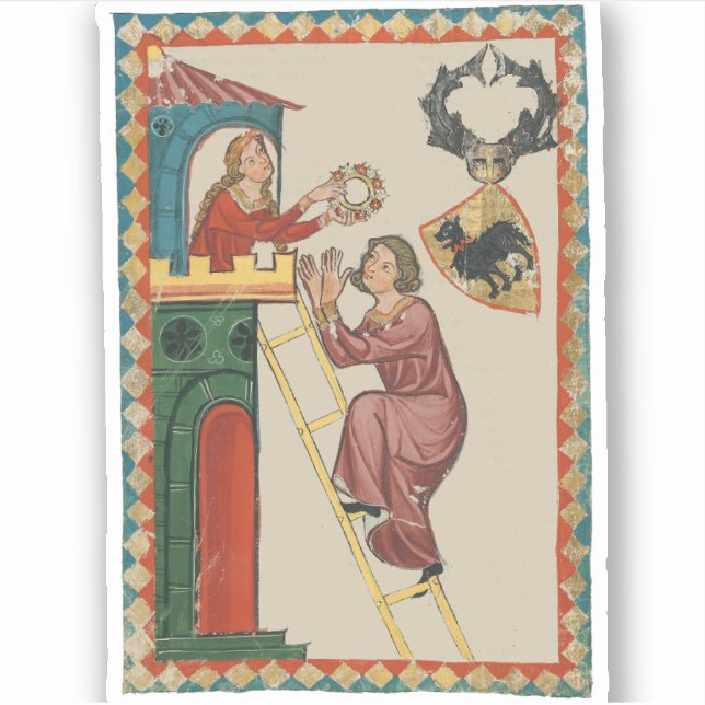 Lady Giving Gift to Suitor, 14th Century (Front)