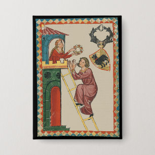 Lady Giving Gift to Suitor, 14th Century