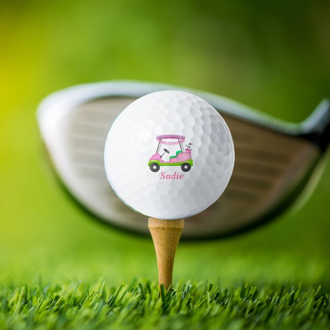 Lady Golf Cart Breast Cancer Personalised  Balls (Creator Uploaded)