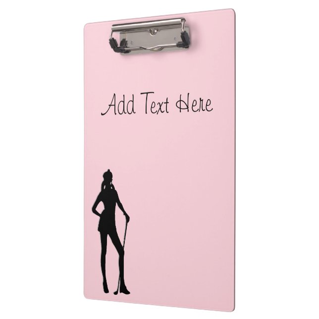 Lady Golf Pink Sport Custom Front and Back Clipboard (Left)