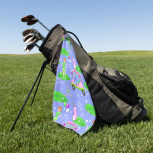 Lady Golf Themed Happy Birthday Towel