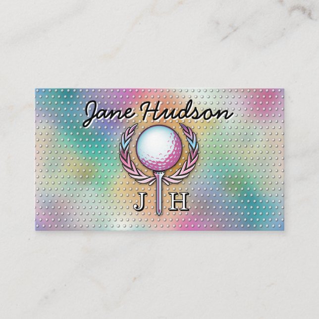 Lady Golfer Custom Monogram Design Business Card (Front)