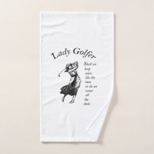 Lady Golfer Hand Towel