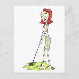 Lady Golfer Postcard