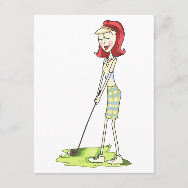 Lady Golfer Postcard (Front)