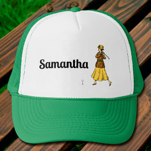 Lady Golfer Preparing to Tee Off Trucker Hat