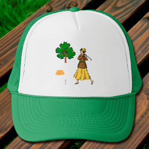 Lady Golfer Preparing to Tee Off Trucker Hat