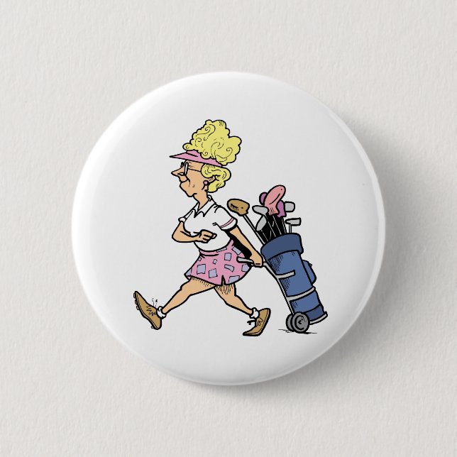 Lady Golfer Tshirts and Gifts 6 Cm Round Badge (Front)