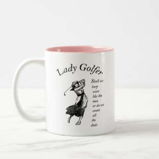 Lady Golfer Two-Tone Coffee Mug