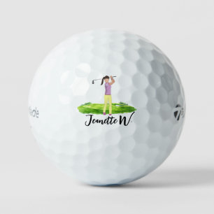 Lady Golfer Watercolor Design   Golf Event Balls