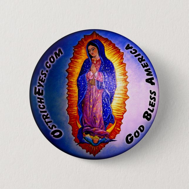 Lady Guadalupe Blessing 6 Cm Round Badge (Front)