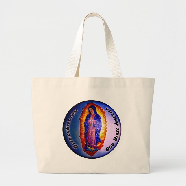 Lady Guadalupe Blessing Large Tote Bag (Front)