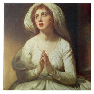 Lady Hamilton Praying Ceramic Tile