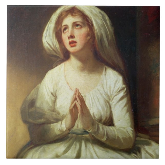 Lady Hamilton Praying Ceramic Tile (Front)