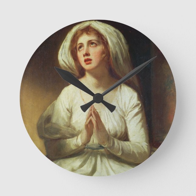 Lady Hamilton Praying Round Clock (Front)
