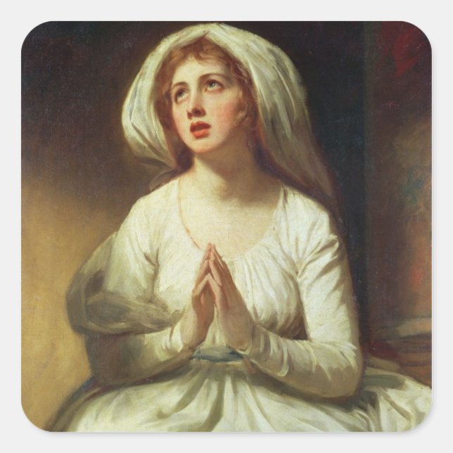 Lady Hamilton Praying Square Sticker (Front)