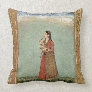 Lady holding a bowl of roses, from the Small Clive Cushion