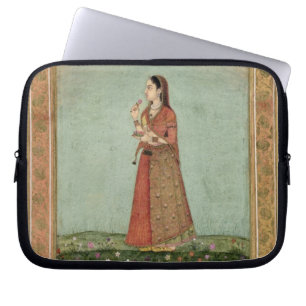 Lady holding a bowl of roses, from the Small Clive Laptop Sleeve