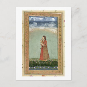 Lady holding a bowl of roses, from the Small Clive Postcard