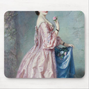 Lady holding Flowers in her Petticoat Mouse Pad