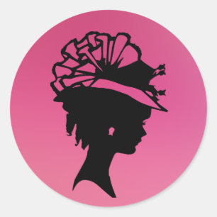 Lady in a Bonnet 7 Pink Ice AH2010 Classic Round Sticker
