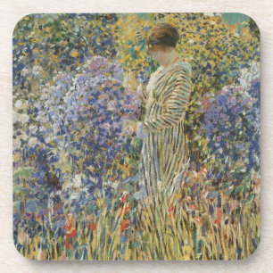 Lady in a Garden by Frederick Frieseke, Fine Art Coaster