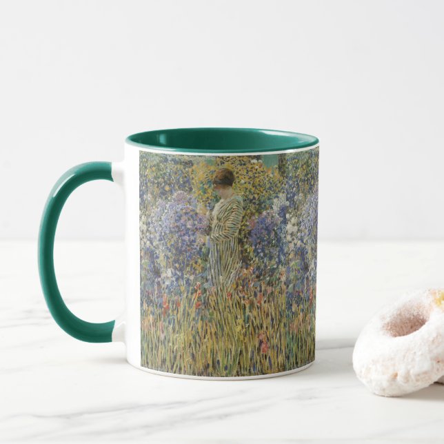 Lady in a Garden by Frederick Frieseke, Fine Art Mug (With Donut)