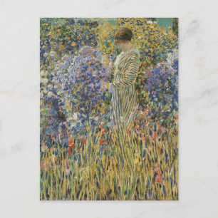Lady in a Garden by Frederick Frieseke, Fine Art Postcard