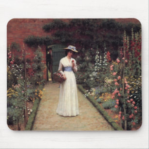 Lady In A Garden Mouse Pad