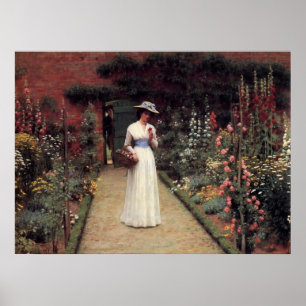 Lady In A Garden Poster