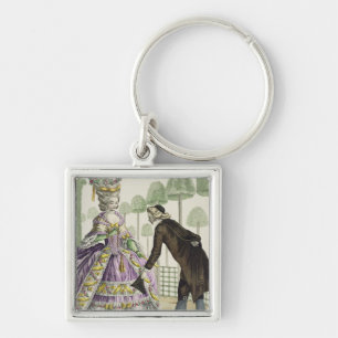 Lady in a Lilac Dress Promenades in the Gardens of Key Ring