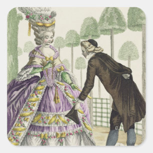 Lady in a Lilac Dress Promenades in the Gardens of Square Sticker