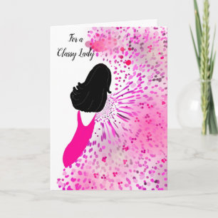 Lady in a Pink Dress Card