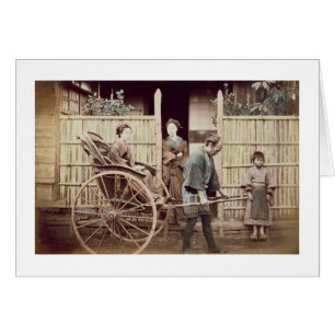 Lady in a rickshaw, c.1890s (coloured photo)