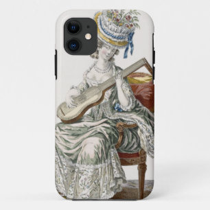 Lady in a Shot Taffeta Dress Trimmed with Lace Pla iPhone 11 Case