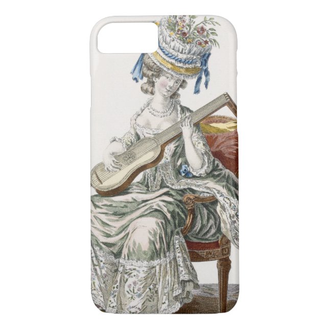 Lady in a Shot Taffeta Dress Trimmed with Lace Pla Case-Mate iPhone Case (Back)
