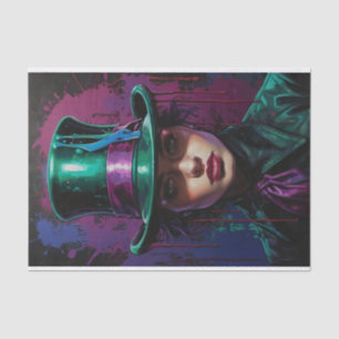 Lady in a Top Hat Surrealism and Pop Art Decoupage Tissue Paper